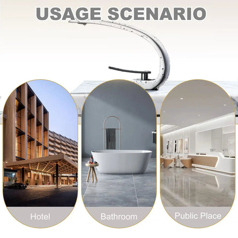 Chrome Bathroom Sink Faucet With Single Handle And Single Hole Install Dope Brass Lavatory Vanity Basin Mixer Tap showcased in hotel, bathroom, public place scenarios.