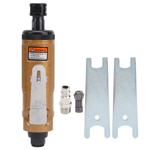 Badass Compact Pneumatic Angle Die Grinder And Knockout Air Powered Rotary Tool For Metal Shaping Fine Detail Work with accessories.
