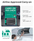 Front view of BAGSMART expandable carry-on luggage, 20-inch gray polycarbonate hard shell with spinner wheels.