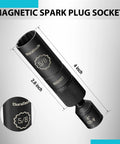 5/8 Inch Swivel Magnetic Spark Plug Socket With 360 Degree Flex Head Heavy Duty Chrome Vanadium Steel Deep Well Design, 4-inch long.