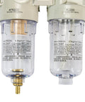 One Quarter Inch NPT Air Filter Regulator Lubricator Combo With Pneumatic Air Dryer For Compressor Water And Oil Trap Separator With Gauge 0-150 PSI