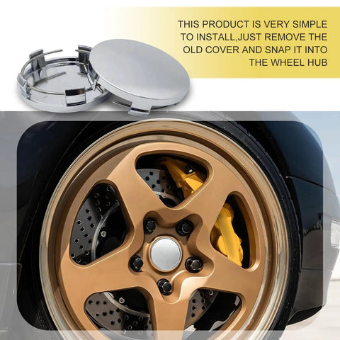 Universal Car Wheel Center Caps 60mm OD 56mm ID 4 Pack Durable Scratch Resistant And Rust Proof ABS Snap In Hub Caps