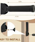 Rock Solid Flip Up Grab Bar For Seniors Eight Point Three Inch wall mount safety handle installed with visible dimensions and drill.