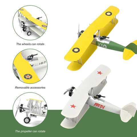 O2U-4 Corsair Biplane Model Kit 1:48 Scale For Adult Collectors, WWII Carrier-Based Aircraft Replica display with yellow biplane