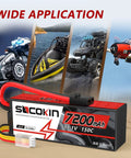 3S Lipo Battery 11.1V 7200mAh 150C Beefy High Discharge RC Battery Pack with Hard Case and TR Plug for RC vehicles