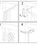Installation steps for Top Shelf Residential Brushed Nickel Door Hinges Three Point Five Inches with rounded corners.