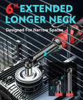 6-inch extended neck Cordless Three Eighths Inch Drive Ratchet Wrench Set With Dual 2000mAh Batteries, 40 Ft Lb Electric Torque And 150 Nm Manual Torque