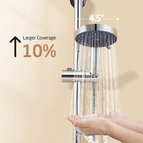 Adjustable Shower Head With Slide Bar And Extra Long Hose Set 5 Function Handheld Shower Head For Spa Like Showers