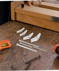 Heavy Duty Toggle Bolt Kit 32 Pcs With Metal Drywall Anchors And Butterfly Expansion Screws For Secure Fastening And Easy Installation Built To Handle Mirrors, Shelves, And Heavy Furniture. toggle bolts and drywall anchors on wood shelf