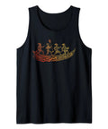Black Hawaiian Outrigger Canoe Tank Top With Polynesian Tribal Art Maori Style Tee For Men Who Love Canoeing Fishing Hawaii Vibes Ocean