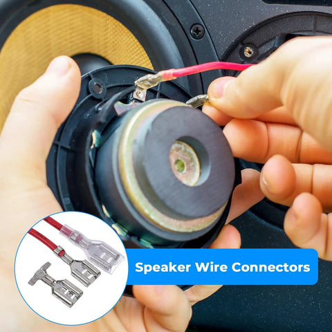 30 Piece Spade Crimp Terminal Kit With Insulating Sleeves And 20cm Wires In Red Black 2.8mm 4.8mm And 6.3mm Female Quick Splice Connectors