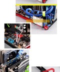 Open Air Test Bench PC Case For ATX MATX ITX Motherboards, DIY Aluminum Chassis For Overclocking And Heat Dissipation, vertical GPU model view