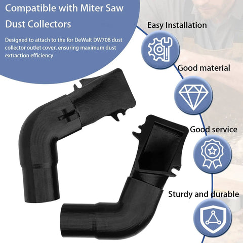 Miter Saw Dust Collection Fitting For Secure Dust Port Connection Compatible With DW708 And Similar Saws Pro Grade Dust Collector