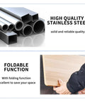 High quality stainless steel materials displayed with foldable function for Heavy Duty 2 Pack Folding Shelf Brackets In Corrosion Resistant Stainless Steel With Collapsible Triangle Frame For No Fuss Wall Mounting And Quick Diy Home Setups That Are Absolute Beasts.