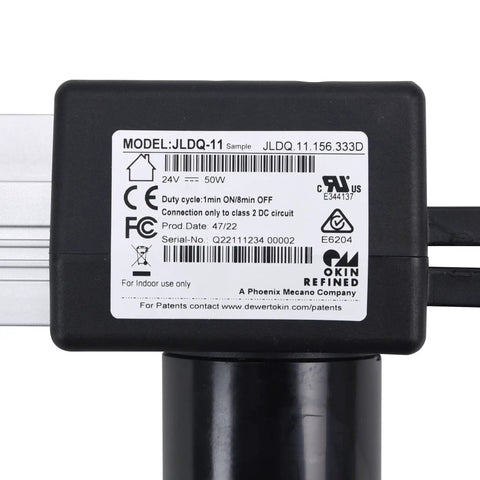 Power Recliner Motor Actuator Replacement For Lift Chair Fits JLDQ 11 156 333D And JLDQ 11 156 333 A K P Z model label close-up