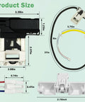 Heavy Duty Washing Machine Lid Lock Assembly Replacement For Whirlpool Maytag Kenmore Amana Top Loader with dimensions and wiring.