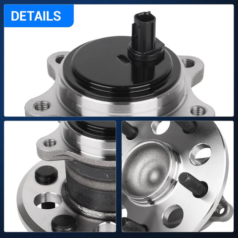 Rear Wheel Hub And Bearing Assembly Kit For Toyota Camry 2012-2017 And Avalon 2013-2018 With 5 Lug ABS 152mm Flange 67.5mm Offset