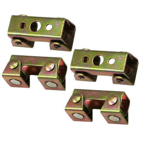 Pack Of 4 Adjustable V Type Magnetic Welding Clamps For Metal Work And Craft Projects Featuring Sturdy Stainless Steel Build With Secure Strong Grip Holders For All Your Hype DIY Jobs Today in metallic finish.