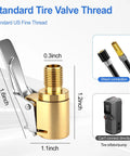 Two Pack Tire Air Chuck With Clip Adapter 8mm Quick Connect Brass Locking Nozzle For Tire Inflators And Air Compressors close-up