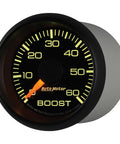 Chevy Factory Match Mechanical Boost Gauge with LED dial lighting for night visibility, 2.3125 inch diameter, no electrical system needed