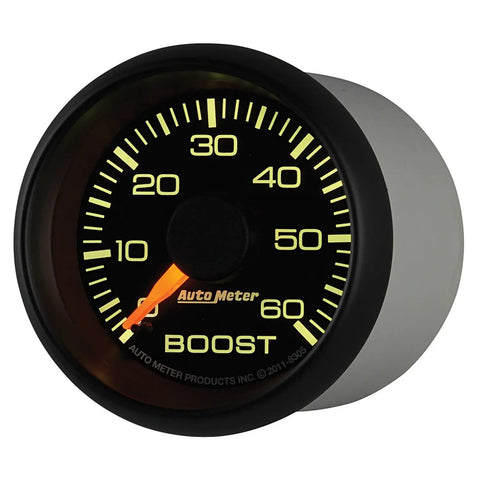 Chevy Factory Match Mechanical Boost Gauge with LED dial lighting for night visibility, 2.3125 inch diameter, no electrical system needed