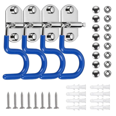 Heavy Duty Mop Broom Holder Set Four Pack S Type Wall Mounted Cleaning Tool Organizer Space Saving Broom And Mop Hanger