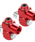 One Quarter Inch NPT 360 Degree Swivel Air Hose Connector Two Pack For Pneumatic Tools And Industrial Air Fittings With Quick Change Adapters To Prevent Kinking And Cut Fatigue For Pros And DIYers, red anodized aluminum