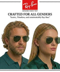 RB3025 Pilot Shape Non Polarized Sun Shades With G15 Green Lenses For Men And Women; eyewear worn by man and woman