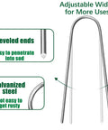 50 Pack 4 Inch U Shaped Galvanized Garden Stakes for Drip Irrigation and Landscape DIY Projects with beveled ends and rust-proof metal