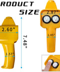 Rugcel Yellow Winch Hand Control Switch For 12V Electric Winches Replacement Wired Remote Controller With Six And Half Ft Cord Compatible With Up To Five Thousand Lb Capacity Models Easy Forward Reverse Push Button Operation size dimensions shown
