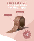 Premium Water Activated Packing Tape Straight Up For Sealing Corrugated Boxes And Gift Cartons With Rosy Floral Print Biodegradable Gummed Paper Shipping Rolls For Ecommerce Hustlers, 5cm x 50m roll with floral design.