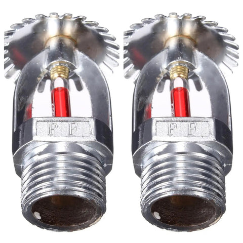 Badass Heavy Duty Upright Fire Sprinkler Heads Two Pack Slick Chrome Plated Copper showcasing K80 quick response mechanism.