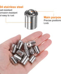 Top Shelf 12 Pack 304 Stainless Steel Ball Plungers And Catch Hardware Heavy Duty Industrial Door Stops With Smooth Moving Pins For Solid Cabinet Latches Built Like A Tank in hand.