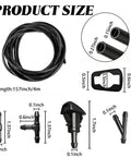 Top Shelf Universal Windshield Washer Hose Repair Kit With Four Meter Fluid Tubing six heavy duty connectors and nozzles product size details.