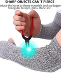 Cut Resistant Sleeves HPPE Arm Guards EN388 Level 5 Protection Bite Proof Anti Abrasion shown resisting sharp tool.