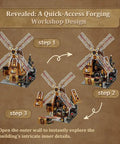 Dope Steampunk Dutch Windmill Building Set With Motorized Blades Exposed Gears Openable Walls And Accessible Mechanical Drive For Adults Collectors And Hobbyists showing openable walls for gear display.