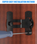 90 Degree Flip Barn Door Lock For Privacy And Security 304 Stainless Steel Gate Latch Anti Deformation Hook installation