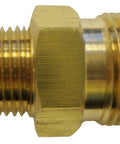 Brass high-pressure M22 to 3/8-in male pipe-thread adapter with hex body.