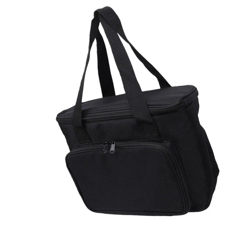 Portable Coffee Maker Carrying Bag With Padded Insulation And Multiple Pockets, Lightweight Travel Case in black canvas with handles