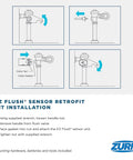 Exposed Sensor Toilet Flush Valve With 1.6 GPF Battery Powered Chrome Plated Cover Dual Seal Diaphragm Clog Resistant Bypass Handy Manual Override Button For A Quick Hands Free Flush installation diagram