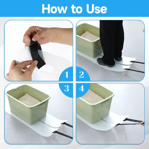 How to use 2 Pack 8 By 48 Inch Appliance Sliders Foldable Plastic Glides with Pull Strap for refrigerators and furniture