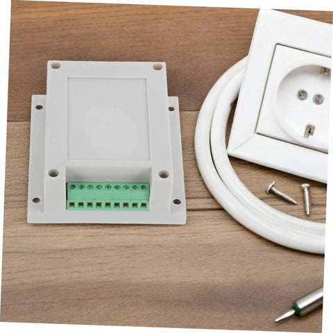 55A Compact ABS Electrical Distribution Enclosure For Control Panels Weatherproof Box shown with wiring hardware