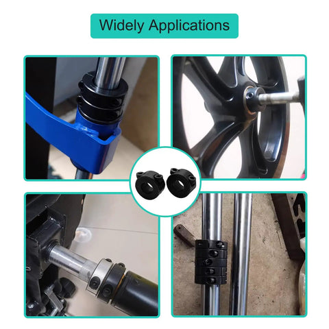 Double Split Shaft Collars 5/16 Inch Bore Clamp-On Black Oxide Carbon Steel Solid Rings For 8mm Round Rods 10 Piece Set installation