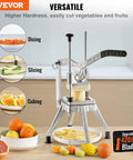 Commercial Vegetable Chopper With Four Replacement Blades, Heavy Duty Stainless Steel Cutter For French Fries, Potatoes, Fruits And Veggies, Dicer And Slicer For Restaurants And Home Kitchens