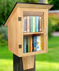 Outdoor Library Book Box With Double Shelf For Book Swapping And Sharing Weatherproof Little Library Cabinet With Shatterproof Clear Door