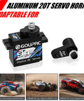 9G Micro Digital Servo With Metal Gears For ARRMA Granite GROM Typhon And GROM 1 18th To 1 14th RC Cars, with 20T aluminum horn