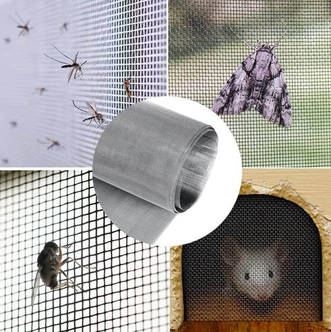 Rugged 304 Stainless Steel Wire Mesh Screen 15.7 Inch By 47.2 Inch With 1mm Holes and 20 Mesh Rust Proof and Heat Resistant Vent