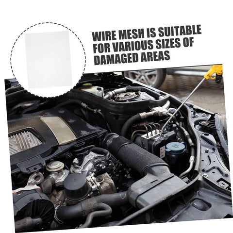 Car engine with 15-Piece Stainless Steel Bumper Repair Mesh Kit For Welding And Reinforcement, Quick Car Bumper Fixes For Personal And Commercial Rides, Pro-Grade Strength And Effortless Restoration.