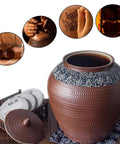 Level Up Your Pantry Setup With This Handmade Ceramic Food Storage Jar Featuring An Airtight Lid To Keep Flour Sugar Coffee Beans And Candy Fresh As New While Dropping Some Serious Cozy Vibe On Your Kitchen Counter.