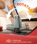 Ultra Compact 4 In 1 Retractable Car Charger With 84W USB C Fast Charging For iPhone 17 16 15 14 13, rotatable design in car